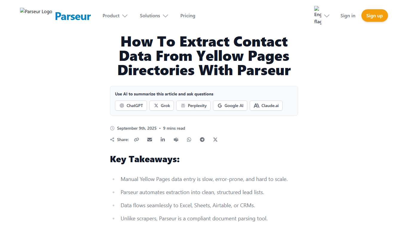 How To Extract Contact Data From Yellow Pages Directories With Parseur Parseur